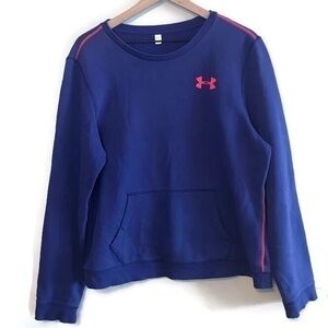 UA Under Armour Purple Crew Pullover Fleece Sweatshirt Size Large